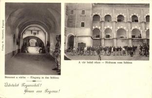 Fogaras, Fagaras; Bemenet a várba, vár belső része. D. Thierfeld kiadása / entry to the castle, interior (EB)