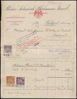 1922 Bp., Phőnix Acélművek Bleckmann János E. magyarországi telepének fejléces papírja, 1 db 1 kr,1 db 100 kr, 1 db 50 kr okmánybélyeggel