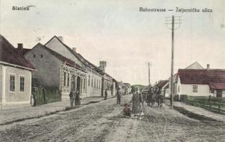 1916 Szalatnok, Szlatina, Slatina; Vasút utca / Bahnstrasse / Zeljeznicka ulica