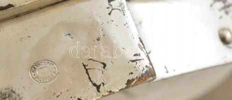 Berndorf alpakka gyufatartós hamuzó, jelzett, kopott, 15×12 cm, m:9,5 cm