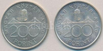 1993. 200Ft Ag "MNB" (2x) T:2