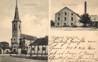 1914 Deáki, Diakovce; Református templom, gőzmalom / Calvinist church, steam mill (EB)
