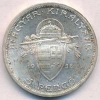 1938. 5P Ag "Szent István" T:2 patina
Adamo P8.1