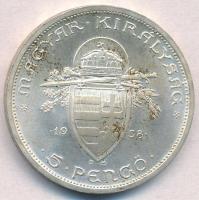 1938. 5P Ag "Szent István" T:2 patina
Adamo P8.1