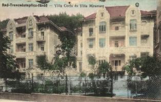 1919 Trencsénteplic-fürdő, Trencianske Teplice; Villa Corfu, Villa Miramare (kis szakadás / small tear)