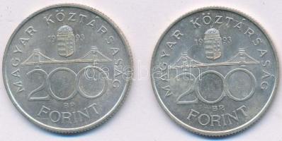 1993. 200Ft Ag "MNB" (2x) T:2