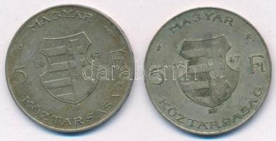 1947. 5Ft Ag "Kossuth" (2x) T:2- patina