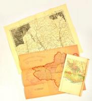 3 db térkép: romániai katonai térkép 1915, 47×60 cm; Nógráf-Hont vármegye közúti térképe, 41×53 cm; Kőrös vármegye térképe 38×24 cm