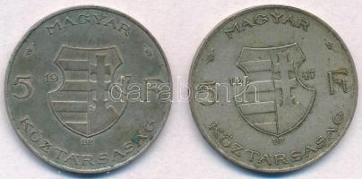 1947. 5Ft Ag "Kossuth" (2x) T:2- patina