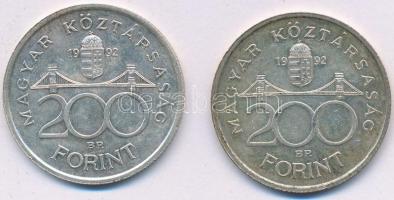 1992. 200Ft Ag "MNB" (2x) T:2
