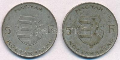 1947. 5Ft Ag "Kossuth" (2x) T:2- patina