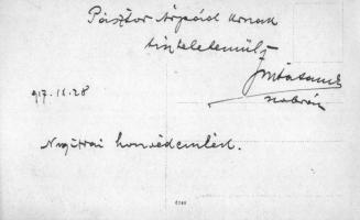 1917 Nyitra, Nitra; Honvéd emlék. A szobrot készítő Finta Sándor szobrász írása a hátoldalon / milit...