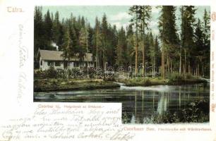 1907 Tátra, Tatry; Csorbai-tó, Halastavak, őrház. Feitzinger Ede 11. bt. / Strbské pleso / lake, watch house