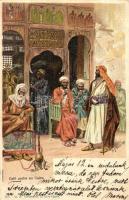 1900 Cairo, Kairo, Caire; Café arabe / Arabian cafe. M. Lichtenstein litho s: A. Franke (EK)