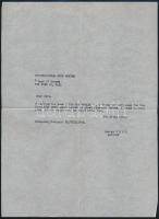 1965 Végh Gusztáv (1889-1973) festő, grafikus gépelt, valamint saját kézzel írt angol nyelvű köszönő...