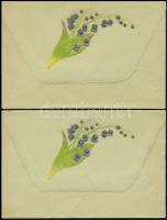 2 db díszes levélpapír és boríték, vízjelekkel