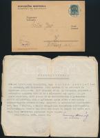 1938-1943 Bartos Andor (1918-1943) munkaszolgálatos papírjai, közte a Hadviseltek Bizottságának érte...