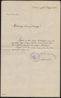1914 Szeged, Szeged sz. kir. város tanácsának hatósági bizonyítványa szegedi illetőség bizonyításának tárgyában, a város pecsétjével, Dr. Lázár György szeged polgármesterének aláírásával, fejléces papíron.