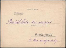 1928 Perczel Béla ezüst vándorserleg céllövő-verseny meghívója, Budapest Székesfőváros I. kerületéne...