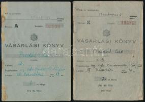 1941-1942 Badál Ede I. kerületi elöljáró 2 vásárlási könyve, számos bejegyzéssel