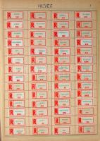 Ragjegygyűjtemény: néhány ezer darab nagyrészt különféle magyar ajánlási ragjegy házi készítésű lapokra megyénként feldolgozva