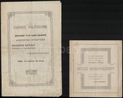 1906-1910 Temesvár, meghívók részben hangversenyre, részben zenei előadásra, illetve a temesvári Katonai-Tudományos Kaszinó-klub két eseményére, 4 db, magyar és német nyelven, foltos, kettő részben szétvált papírral, egy szakadt.