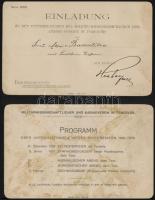 1906-1910 Temesvár, meghívók részben hangversenyre, részben zenei előadásra, illetve a temesvári Kat...