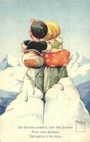 Der Schnee schmilzt, zwöi Härz brönne / Deux coeurs flambent / Springtime in the Alps. Children love. Série Minouvis No. 5. (EK)