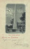 1898 Ránkfüred, Ránkherlány, Rank Herlein, Herlany (Kassa, Kosice, Kaschau); szökőkút / fountain