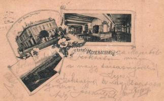 1899 Eperjes, Presov; Berger Kávéháza, belső biliárd asztalokkal / cafe interior with billiards tables. floral (kis szakadás / small tear)