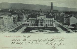 1899 Zagreb, Trg Franje Josipa / square, church during construction in the background (EK)
