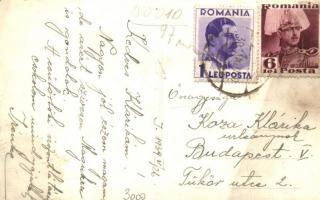 1939 Borosjenő, Ineu; Rákóczi vár, híd, romos épület, farakások / castle, bridge, ruined building, w...