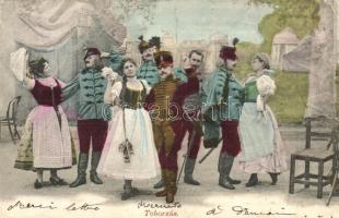 Toborzás / Hungarian folklore with hussars, military recruiting (EK)