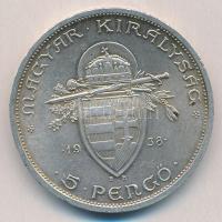 1938. 5P Ag "Szent István" T:1-
Adamo P8.1