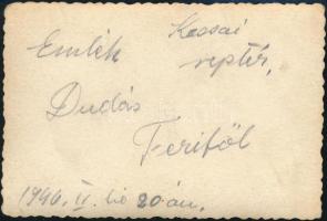 1940 FW 58B-2-es gyakorlóbombázó a kassai repülőtéren, hátoldalon feliratozott fotó, 6×8,5 cm / FW 5...