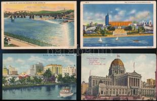 30 db RÉGI külföldi városképes lap; főleg amerikai / 30 pre-1945 town-view postcards; mostly American