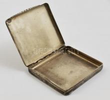 Ezüst(Ag) monogramos cigarettatárca, jelzett, 7,5×8,5×1,2 cm, nettó: 81,2 g