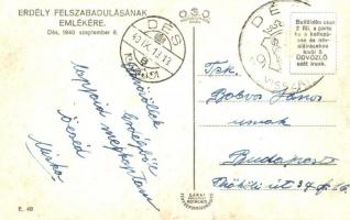 1940 Dés, Dej; bevonulás, díszkapu / entry of the Hungarian troops, decorated gate. So. Stpl