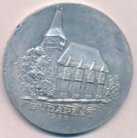 1955. "100. Ausztria-Magyarország Labdarúgó Mérkőzés" Al emlékérem (61,5mm) T:2 ph