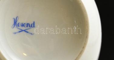 Herendi csipkebogyómintás porcelán váza, kézzel festett, jelzett, hibátlan, m: 9,5 cm