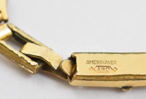 Svájci mechanikus női karóra, 14 K arany (Au) óratokkal, 16 köves, sárga színű, másodpercmutatós szá...