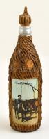 Hortobágy feliratú fakérges sörösüveg, m: 26 cm
