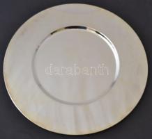 8 db fém dísztál, eredeti csomagolásában, elszíneződésekkel, d: 33 cm