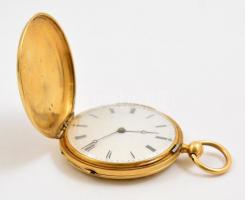 14K arany zsebóra zománc festett miniatúra díszítéssel. Kulcsos szerkezettel. Kulcs nélkül / 14 C go...