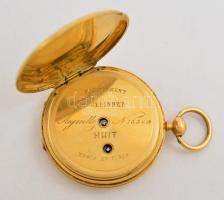 14K arany zsebóra zománc festett miniatúra díszítéssel. Kulcsos szerkezettel. Kulcs nélkül / 14 C go...