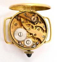 14K arany karóra. Működő, szerkezettel, szép számlappal, köves koronával. / 14 C gold wrist-watch. W...