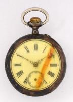 Ezüst tokos zsebóra javítani való szerkezettel 49 g / Silver pocket watch with non working mechanics...