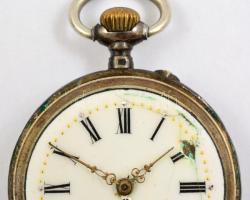 Ezüst tokos zsebóra javítani való szerkezettel 49 g / Silver pocket watch with non working mechanics...