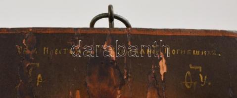 XVIII. sz. Orosz Istenanya ikon. Tojástempera, fa. Sérült. / 18th century Russian Mother of God Icon...