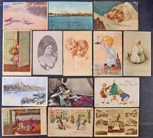 680 db vegyes régi képeslap, magyar és külföldi városképek, motívumok, érdekes hagyatéki tétel!